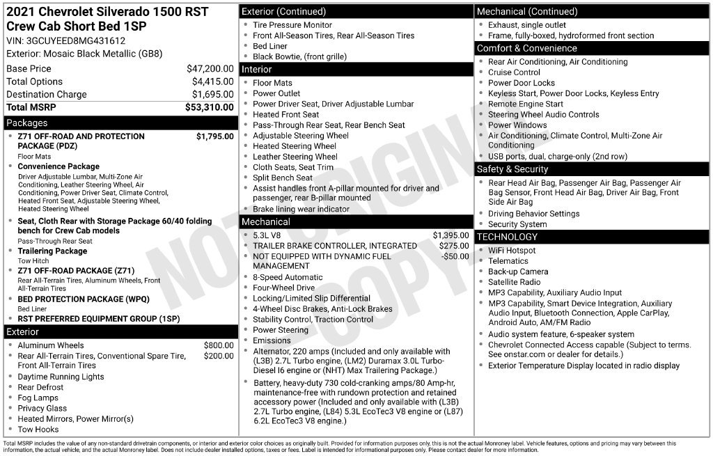 Used 2021 Chevrolet Silverado 1500 RST AWD/4WD image 2