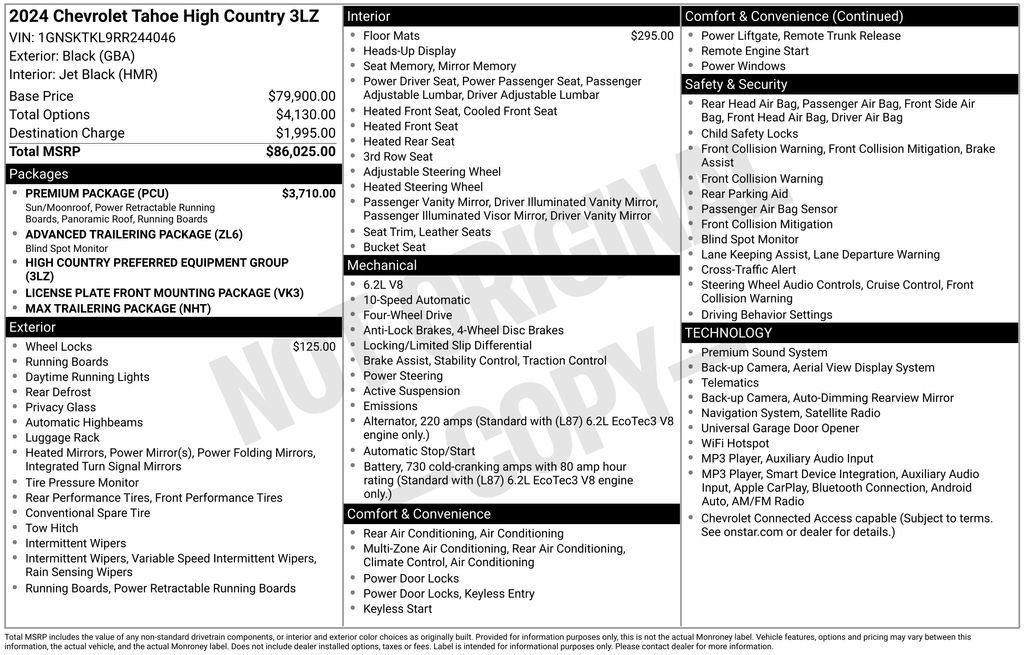 Certified 2024 Chevrolet Tahoe High Country w/ Premium Package AWD/4WD image 12