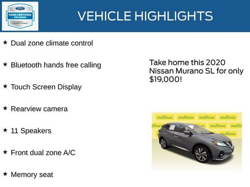 Used 2020 Nissan Murano SL w/ Cargo Package FWD image 23