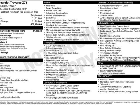Used 2026 Chevrolet Traverse Z71 w/ Driver Confidence Package AWD/4WD image 27