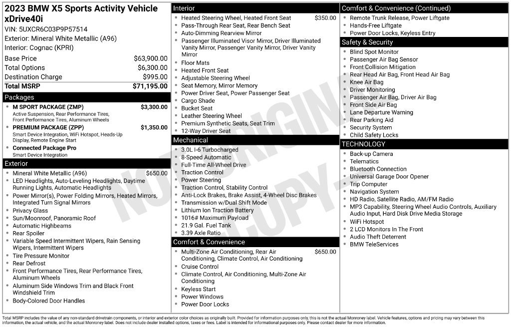 Used 2023 BMW X5 xDrive40i w/ M Sport Package AWD/4WD image 18