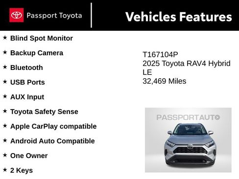Used 2025 Toyota RAV4 LE AWD/4WD image 10