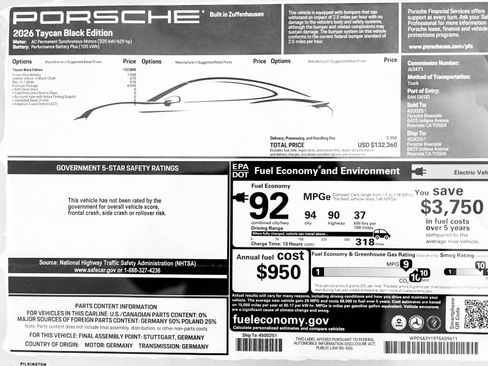 New 2026 Porsche Taycan RWD image 32