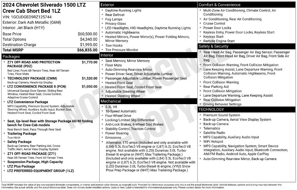 Used 2024 Chevrolet Silverado 1500 LTZ AWD/4WD image 51