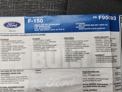 Used 2023 Ford F150 XLT w/ Equipment Group 302A High image 49