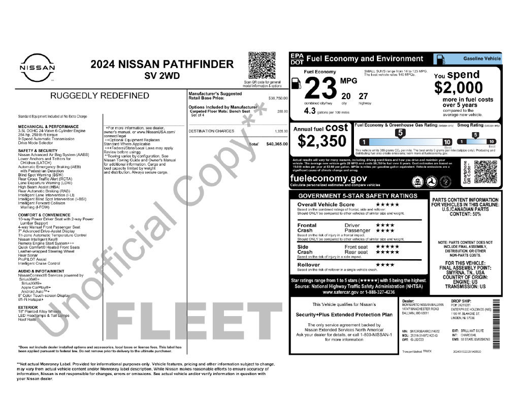 Used 2024 Nissan Pathfinder SV FWD image 37