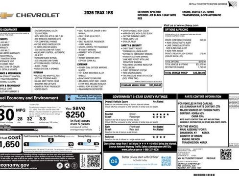 New 2026 Chevrolet Trax RS w/ Driver Confidence Package FWD image 2