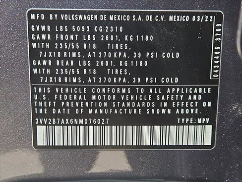 Used 2022 Volkswagen Tiguan SE AWD/4WD image 26