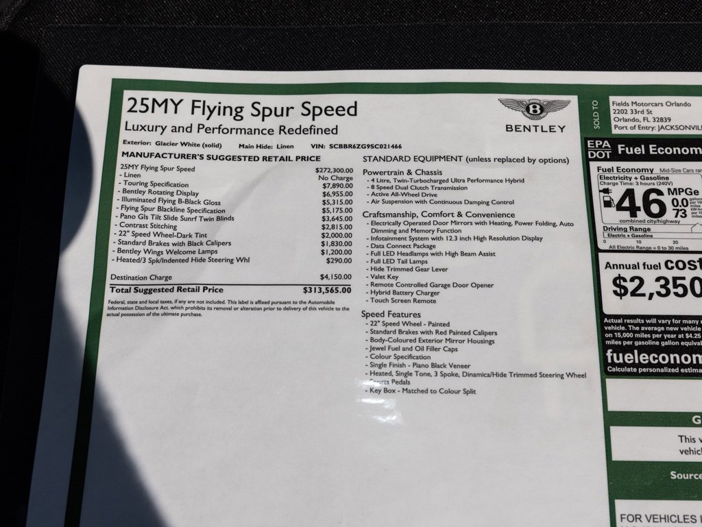 Used 2025 Bentley Flying Spur Plug-In Hybrid AWD/4WD image 61