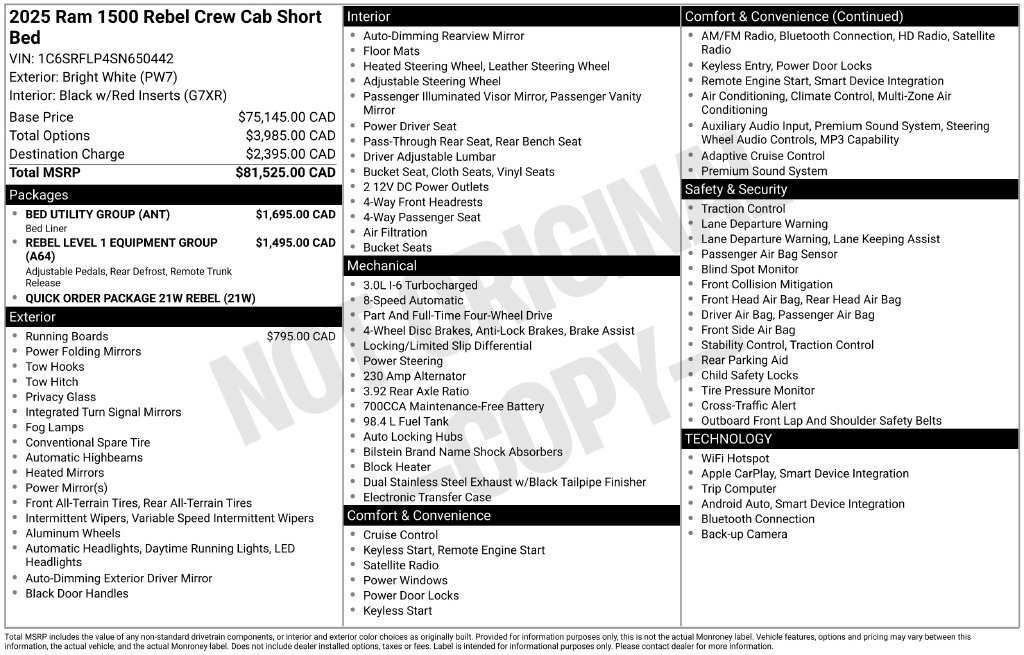 Used 2025 RAM 1500 Rebel w/ Bed Utility Group AWD/4WD image 4