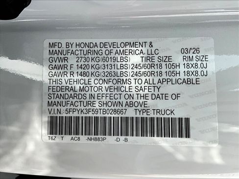 New 2026 Honda Ridgeline RTL image 21