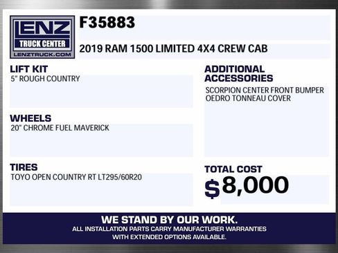 Used 2019 RAM 1500 Limited w/ Bed Utility Group AWD/4WD image 2
