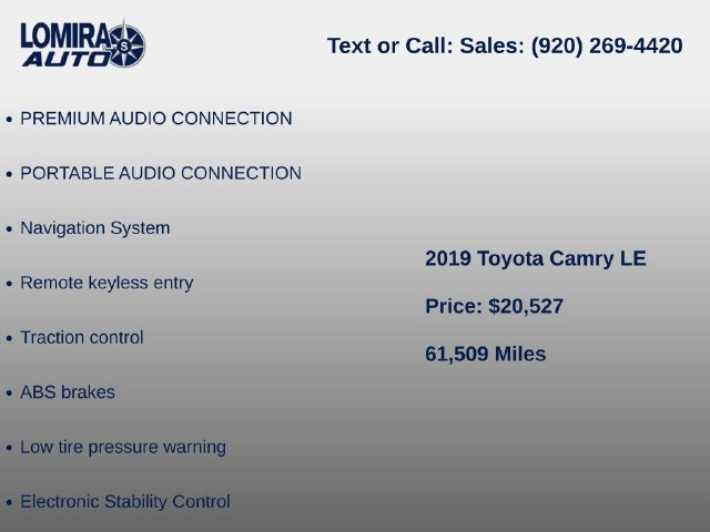 Used 2019 Toyota Camry LE FWD image 7