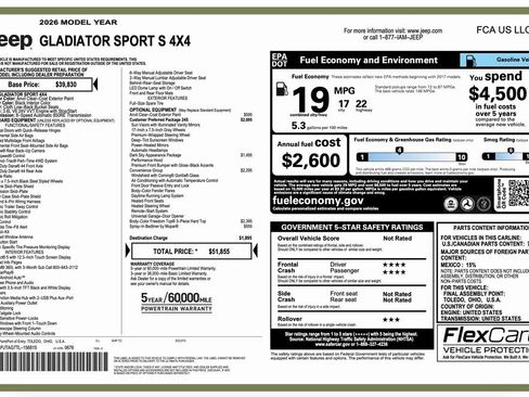 New 2026 Jeep Gladiator Sport image 2