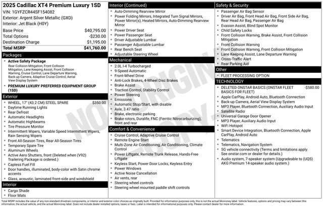 Certified 2025 Cadillac XT4 Premium Luxury FWD image 35