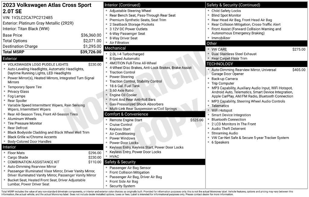 Used 2023 Volkswagen Atlas Cross Sport SE AWD/4WD image 7