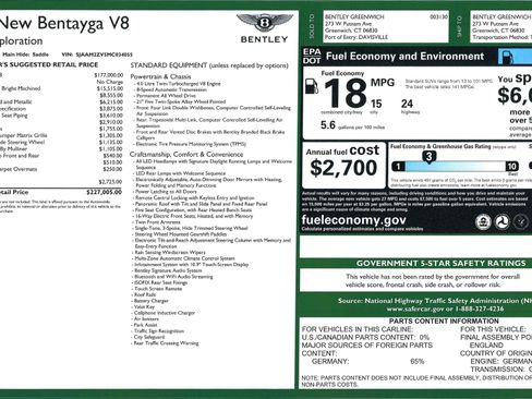 Certified 2021 Bentley Bentayga AWD/4WD image 33