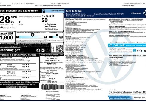Used 2025 Volkswagen Taos SE AWD/4WD image 4