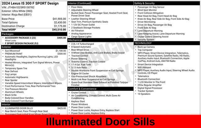 Used 2024 Lexus IS 300 F Sport w/ Accessory Package 2 RWD image 62