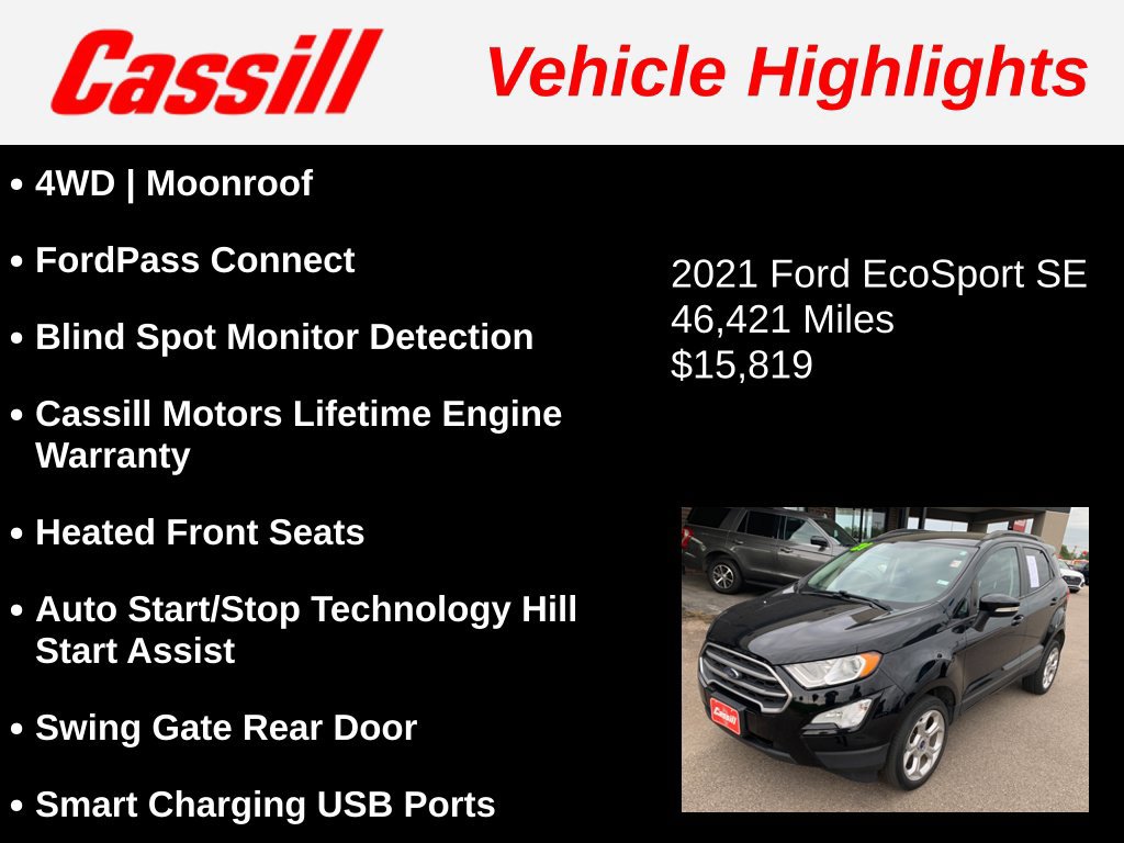Used 2021 Ford EcoSport SE w/ SE Convenience Package AWD/4WD image 3