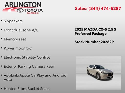 Used 2025 MAZDA CX-5 AWD 2.5 S w/ Preferred Package image 2