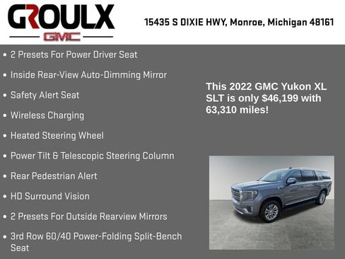 Used 2022 GMC Yukon XL SLT w/ SLT Luxury Package AWD/4WD image 31