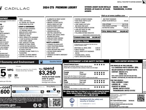 Used 2024 Cadillac CT5 Premium Luxury w/ Climate Package image 5