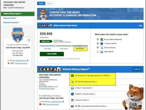 Used 2023 RAM 1500 Limited w/ Body Color Bumper Group image 11