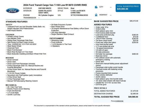 Used 2024 Ford Transit 150 Low Roof RWD image 37