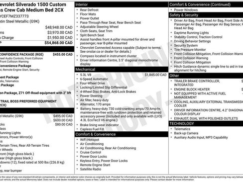 Used 2021 Chevrolet Silverado 1500 Custom Trail Boss w/ Safety Confidence Package AWD/4WD image 14