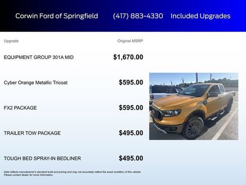 Used 2021 Ford Ranger XLT w/ Equipment Group 301A Mid RWD image 6