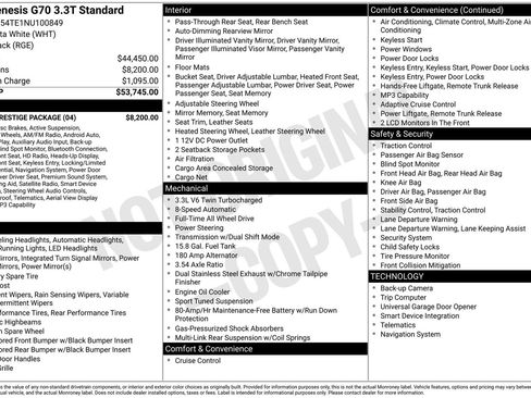 Used 2022 Genesis G70 3.3T w/ Sport Prestige Package image 36