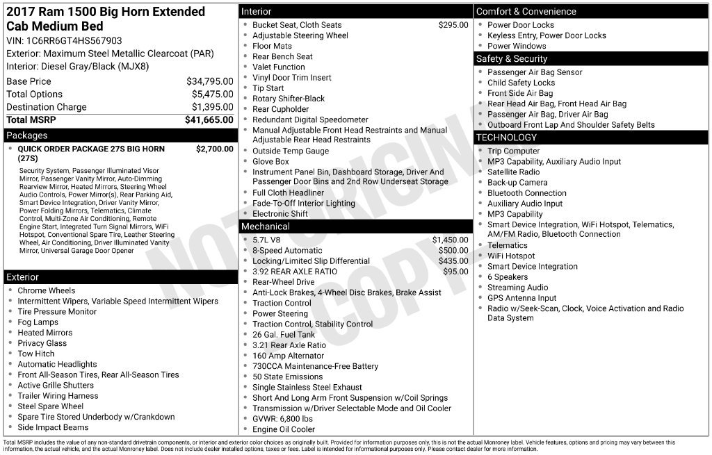 Used 2017 RAM 1500 Big Horn RWD image 15
