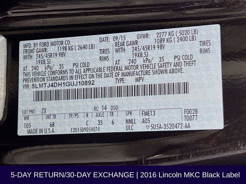 Used 2016 Lincoln MKC Black Label image 37