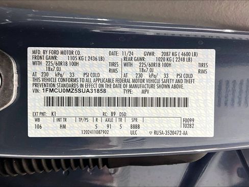 Certified 2025 Ford Escape ST-Line w/ Equipment Group 301A FWD image 35