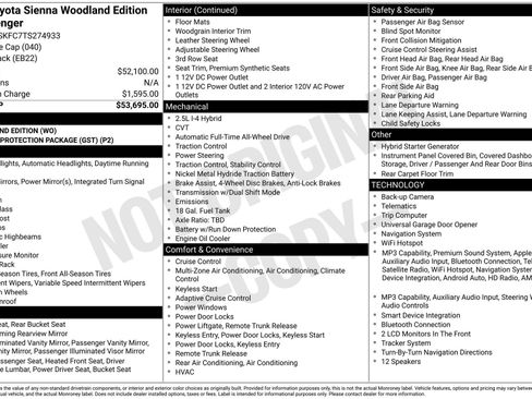 New 2026 Toyota Sienna XLE Woodland Edition AWD/4WD image 16