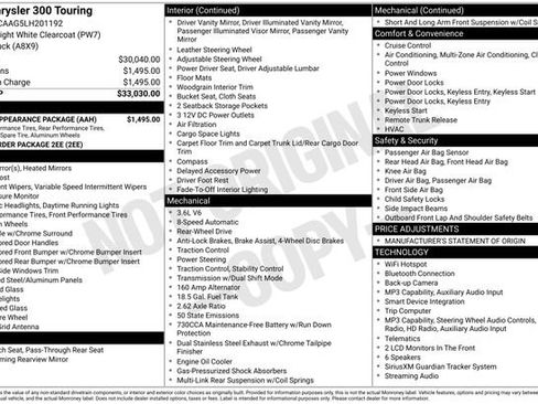 Used 2020 Chrysler 300 Touring w/ Sport Appearance Package RWD image 31