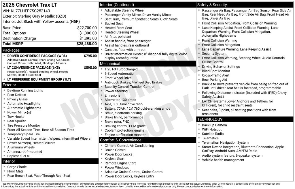 Used 2025 Chevrolet Trax LT w/ Driver Confidence Package FWD image 48