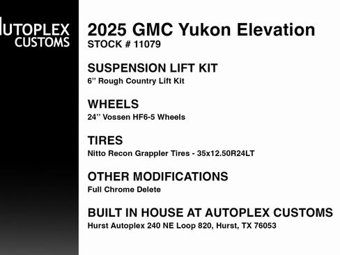 Used 2025 GMC Yukon Elevation w/ LPO, Yukon Black Package image 2