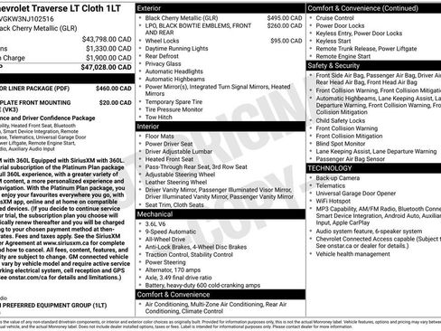 Used 2022 Chevrolet Traverse LT w/ LPO, Floor Liner Package AWD/4WD image 4