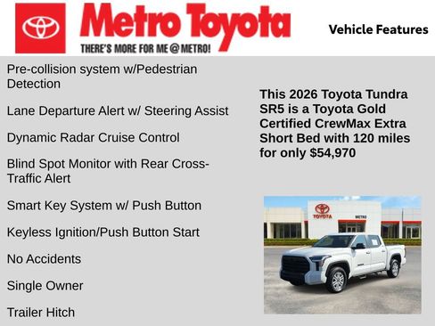 Certified 2026 Toyota Tundra SR5 w/ SR5 Premium Package AWD/4WD image 11