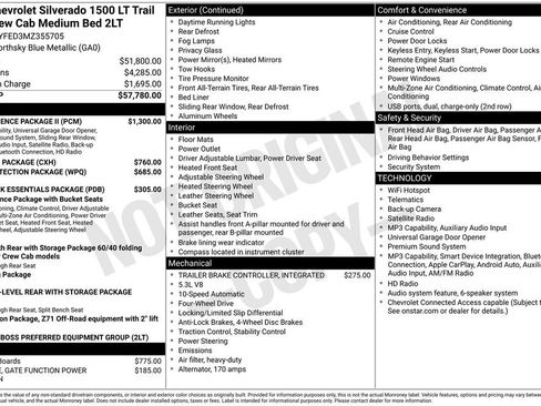 Used 2021 Chevrolet Silverado 1500 LT Trail Boss w/ Convenience Package II AWD/4WD image 38