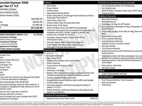 Used 2024 Chevrolet Express 3500 LT w/ LT Preferred Equipment Group RWD image 9