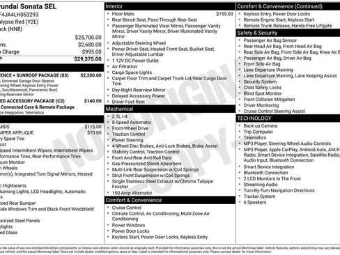 Used 2020 Hyundai Sonata SEL w/ Convenience + Sunroof Package FWD image 24
