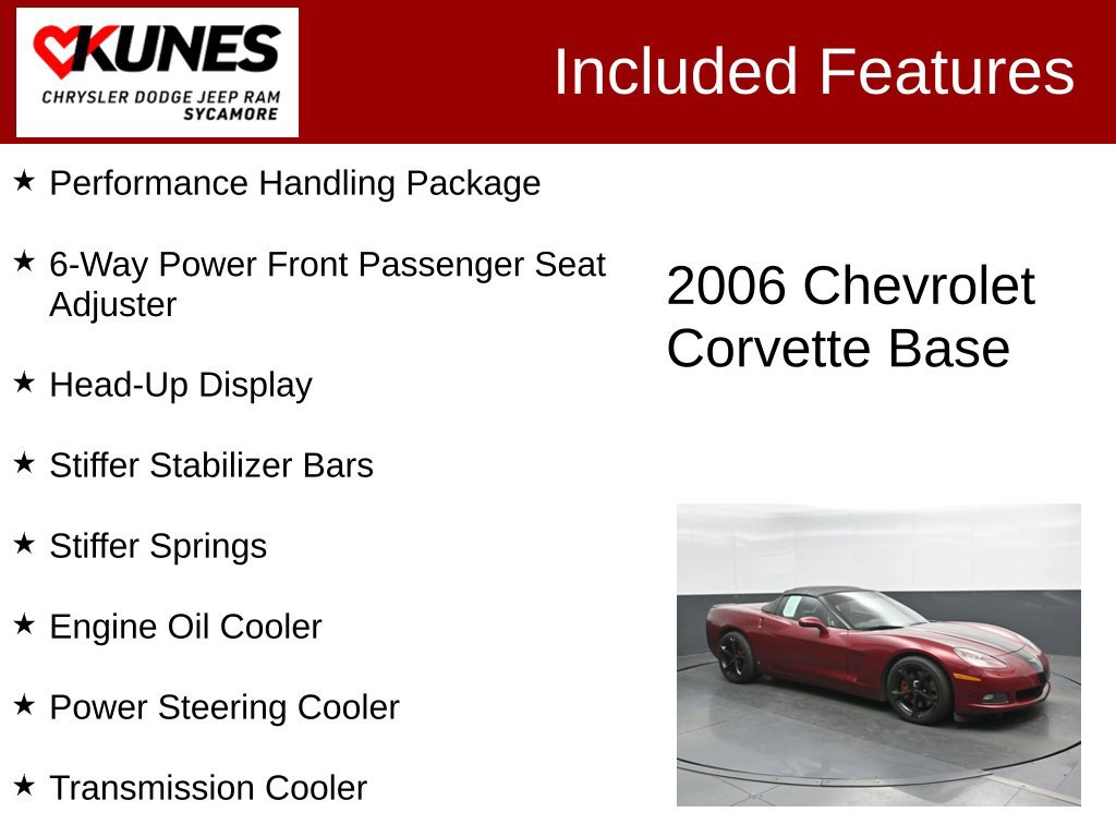 Used 2006 Chevrolet Corvette Convertible w/ Preferred Equipment Group RWD image 3