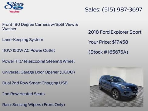 Used 2018 Ford Explorer Sport w/ Equipment Group 401A AWD/4WD image 34