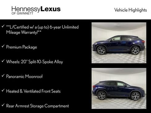Certified 2020 Lexus RX 450h AWD w/ Premium Package image 12