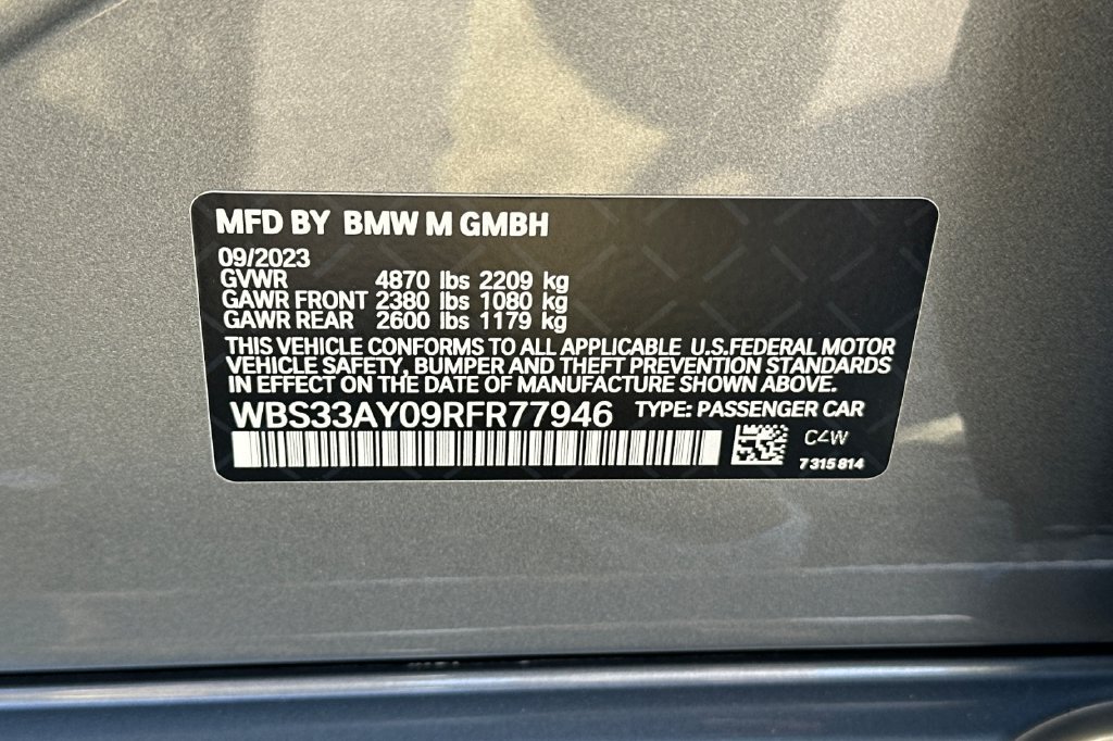 Used 2024 BMW M3 Competition w/ Parking Assistance Package RWD image 32