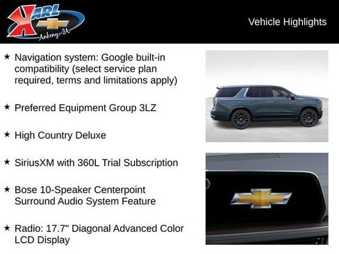 New 2026 Chevrolet Tahoe High Country AWD/4WD image 3