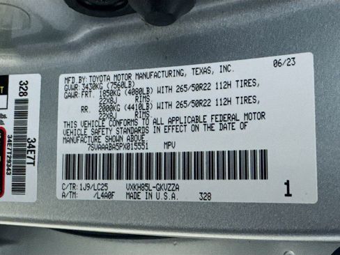 Certified 2023 Toyota Sequoia Capstone image 24